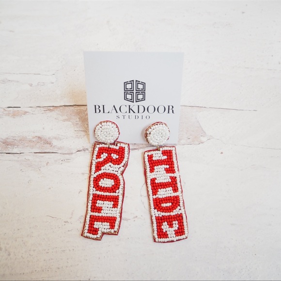 Jewelry - Beaded Classic Roll Tide Alabama Game Day Collegiate Earrings